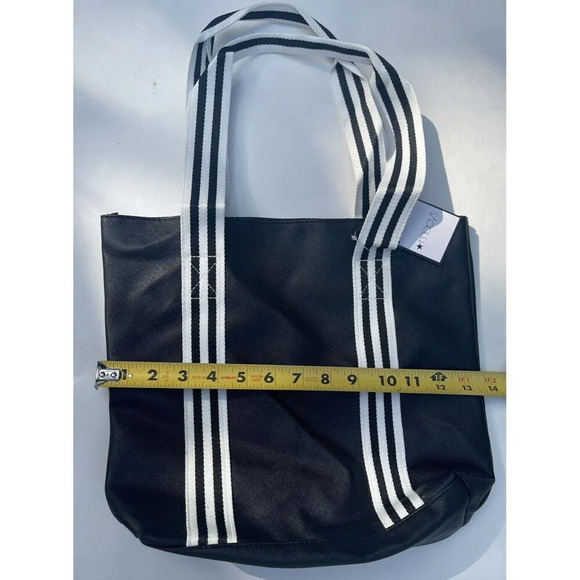 Tote Bag from Macy's - Black Faux Leather New With Tag - Picture 5 of 8